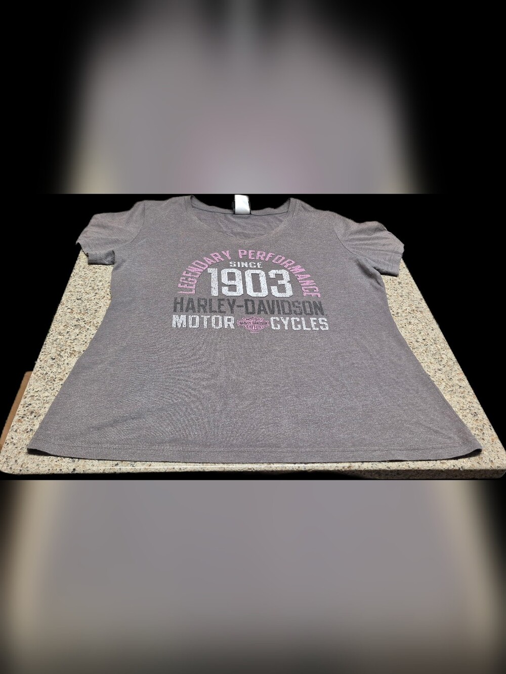 Harley-Davidson Women's XL T-Shirt Boswell's Nashville TN Gray V-Neck Biker